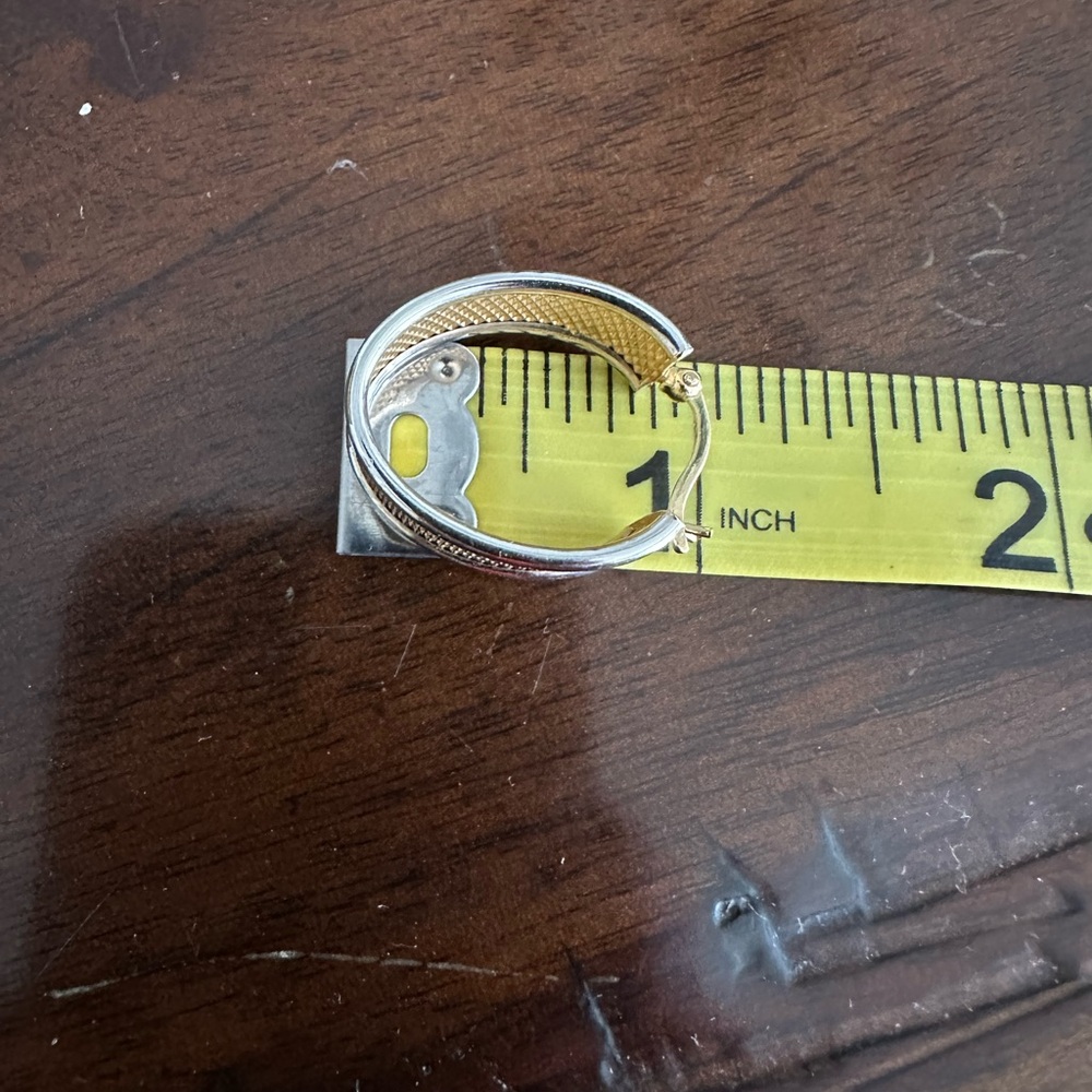 14K Gold and Mesh Hoop Earrings - Picture 4 of 9